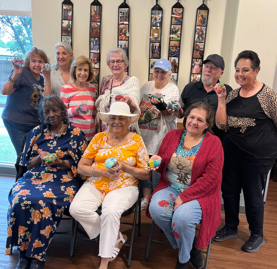 Creative painting sessions designed for seniors to enjoy relaxation, self-expression, and meaningful social connection in a fun and supportive environment.